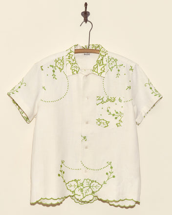 Greenery Cutwork Short Sleeve Shirt