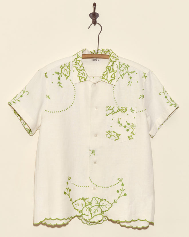 Greenery Cutwork Short Sleeve Shirt