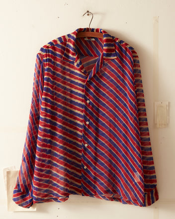 Blue Slant Stripe Shirt - M/L OOAK SHIRT BODE New York