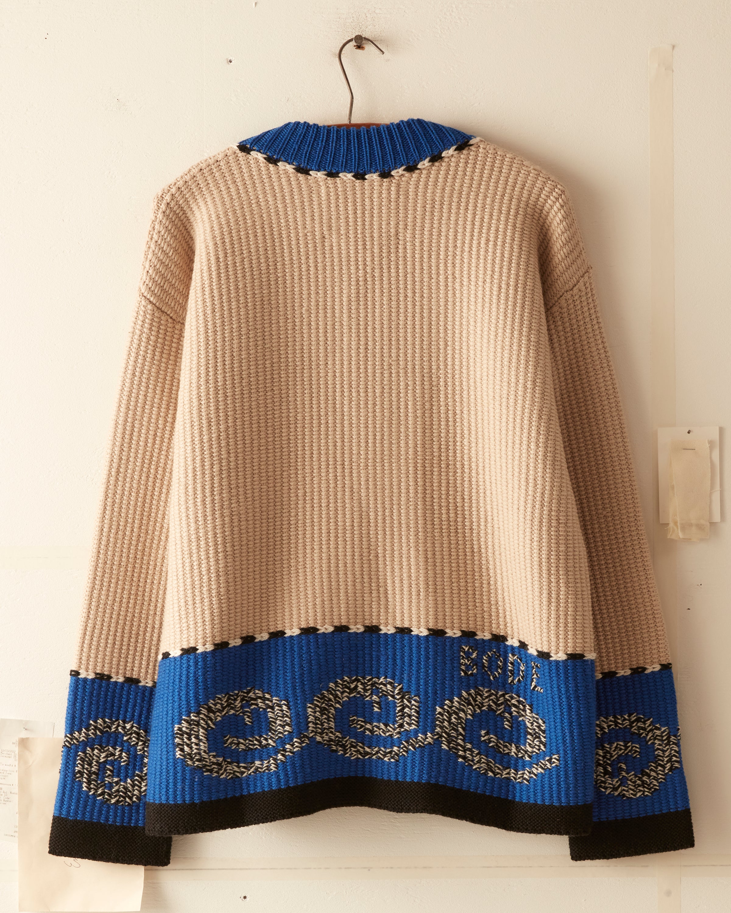 トップス Boycott VintageStriped Knit Cape Cod Cross Stitch Pullover - Tan – BODE