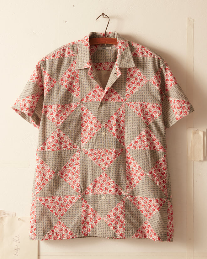 Deco Puzzle Patchwork Short Sleeve Shirt