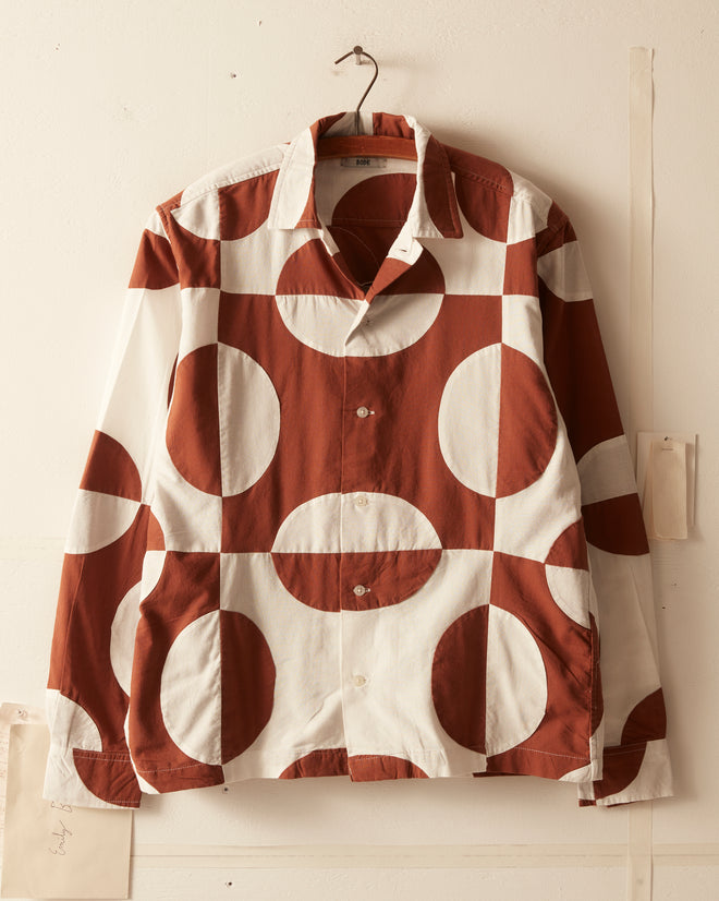 Duo Oval Patchwork Long Sleeve Shirt