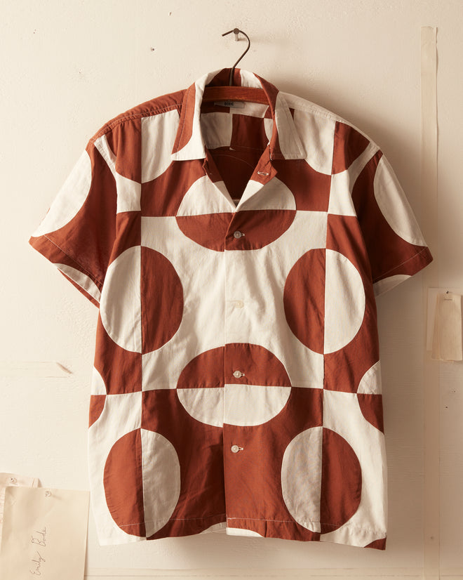 Duo Oval Patchwork Short Sleeve Shirt