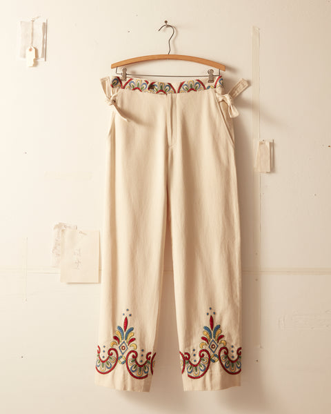 パンツ Bode Doodle Stitch embroidered trousers BODE_FW22ECOM_FLAT__EMBROIDERE