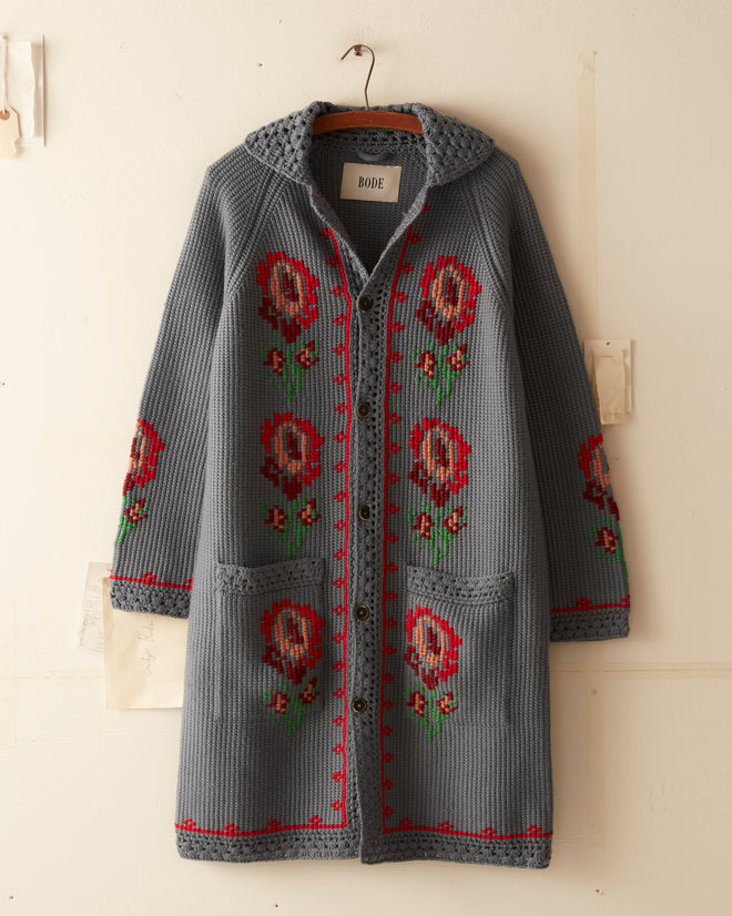 Fleur Cross Stitch Cardigan KNITWEAR BODE New York