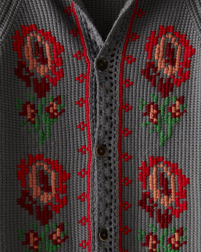 Fleur Cross Stitch Cardigan KNITWEAR BODE New York