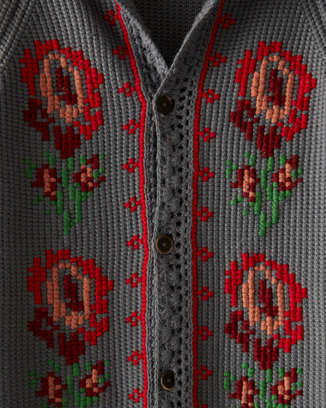 Fleur Cross Stitch Cardigan
