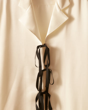 Micro Tie Tunic - Cream SHIRT BODE New York