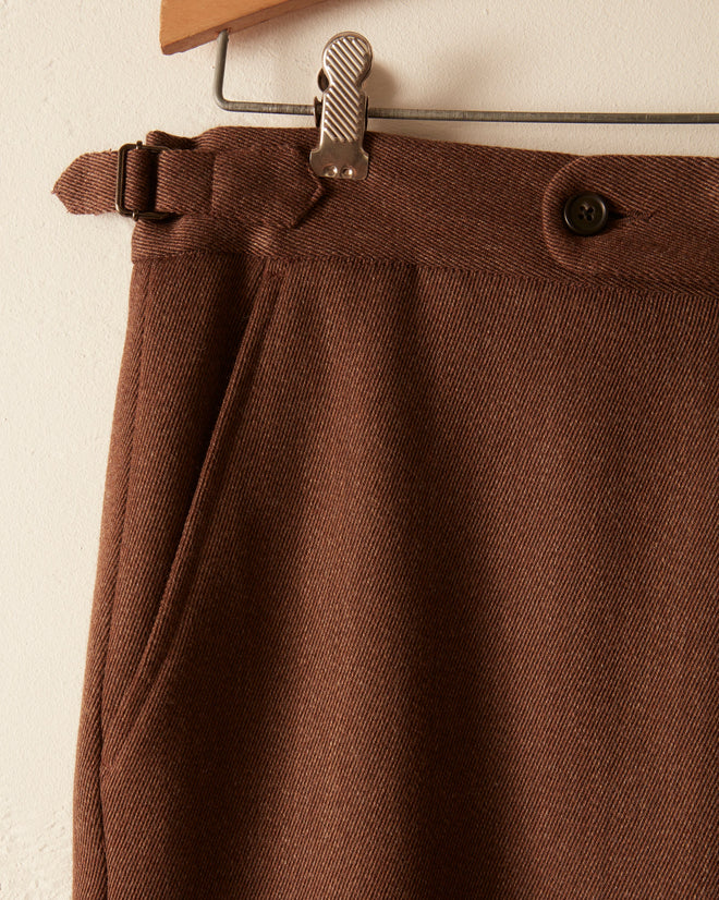 Twill Side Buckle Trousers - Brown TROUSERS BODE New York