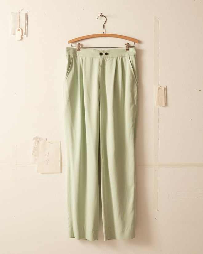 Tropical Wool Double Button Trousers - Mint TROUSERS BODE New York