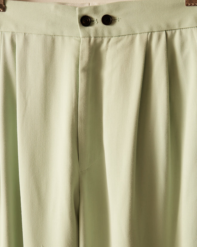 Tropical Wool Double Button Trousers - Mint TROUSERS BODE New York