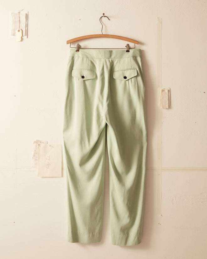 Tropical Wool Double Button Trousers - Mint TROUSERS BODE New York