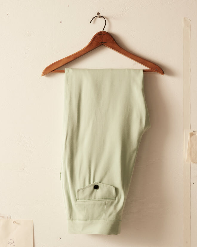 Tropical Wool Double Button Trousers - Mint TROUSERS BODE New York
