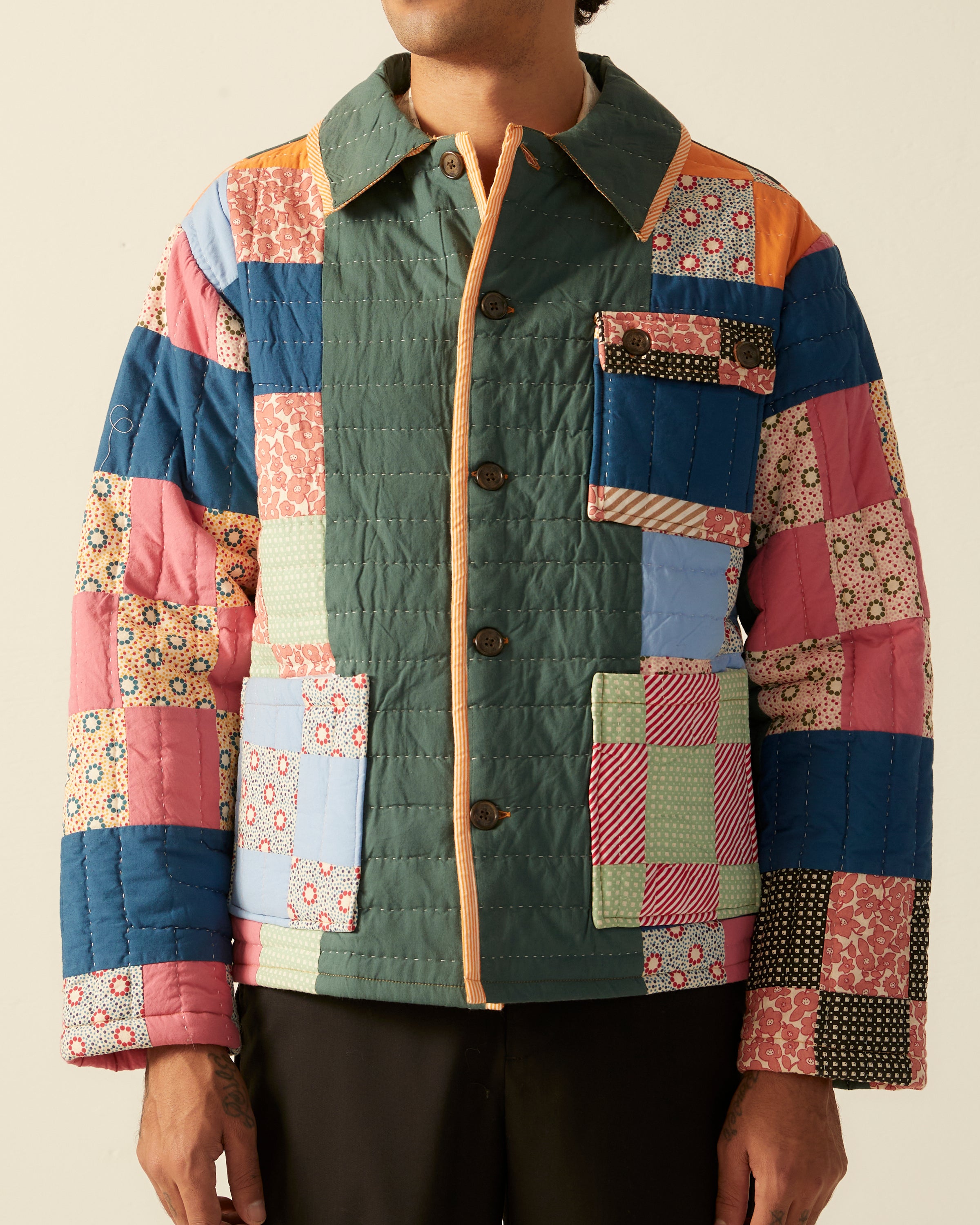 BIRTHDAYBASH3WAY QUILTING JACKET – Quilt Jacket Handmade Yabane BODE