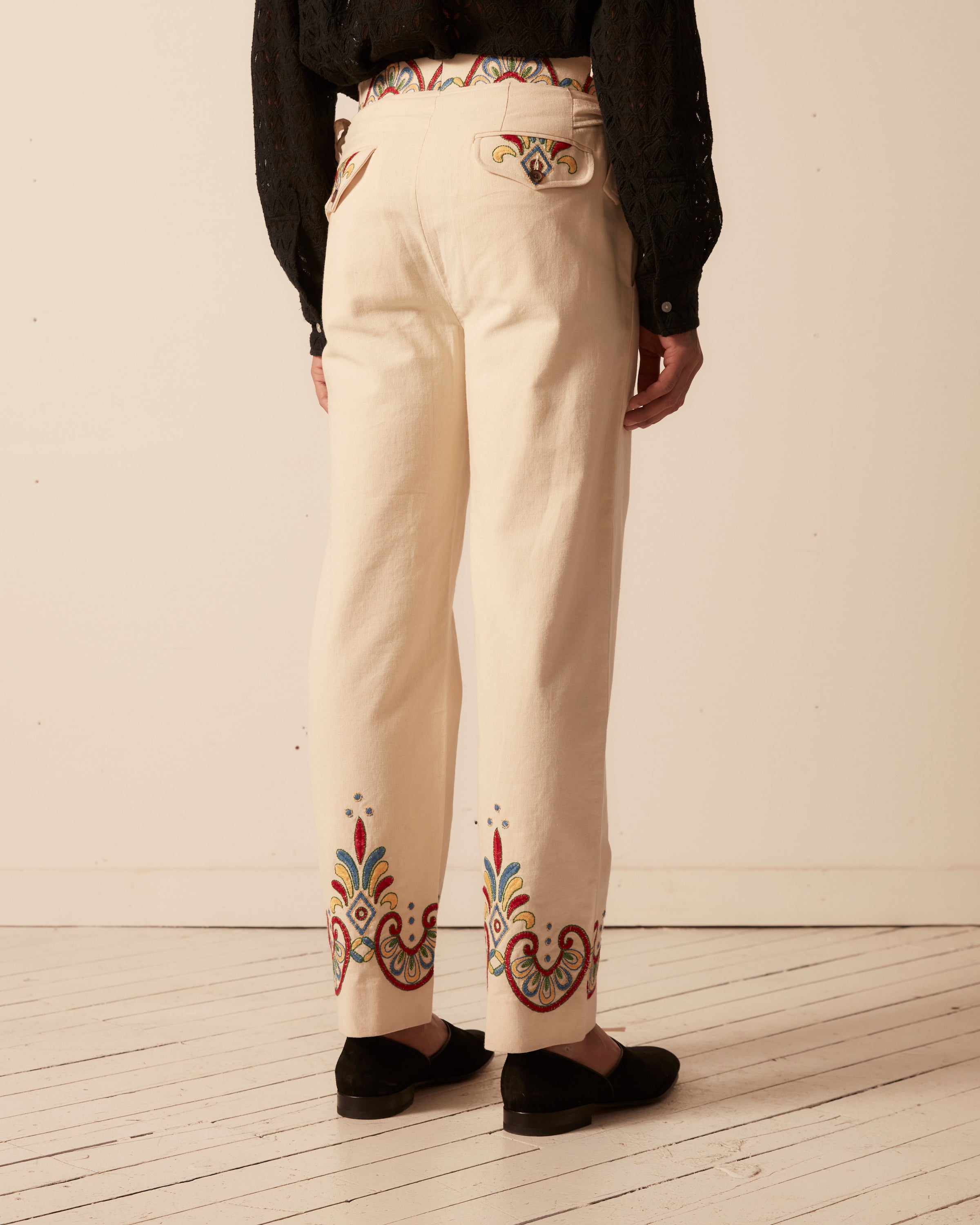 パンツ bode embroidery cotton pants Petit Motifs Pajama Pant – BODE