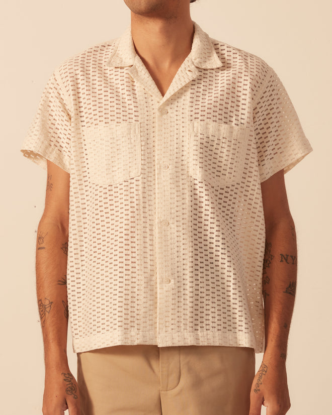 Sheer Brick Lace Short Sleeve Shirt – BODE