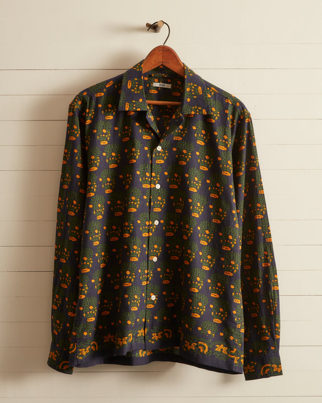 Trellis Block Print Long Sleeve Shirt SHIRTS BODE New York