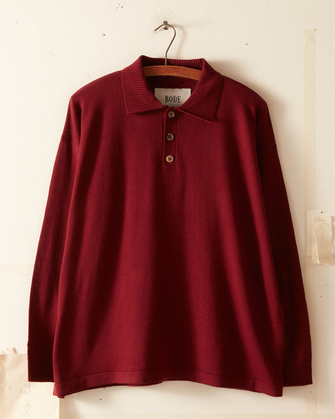 Solid Cycling Polo - Maroon
