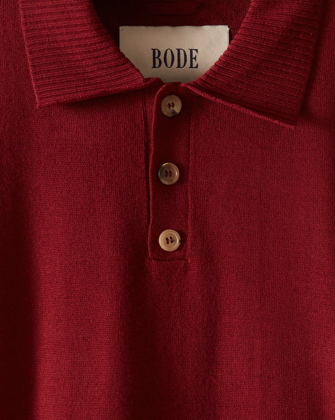 Solid Cycling Polo - Maroon KNITWEAR BODE New York
