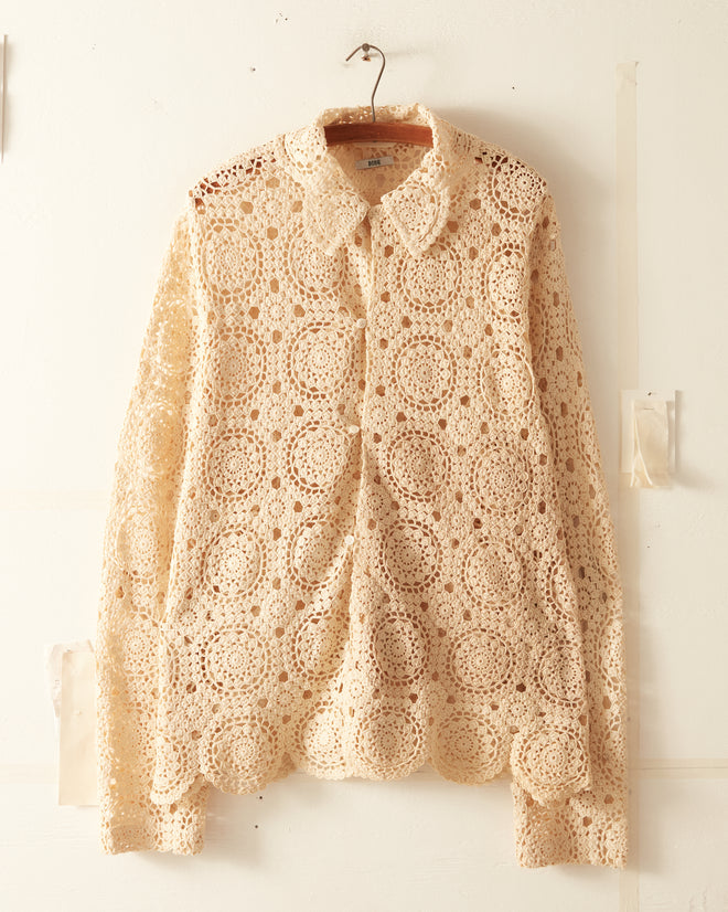 Gerace Medallion Crochet Shirt - L/XL