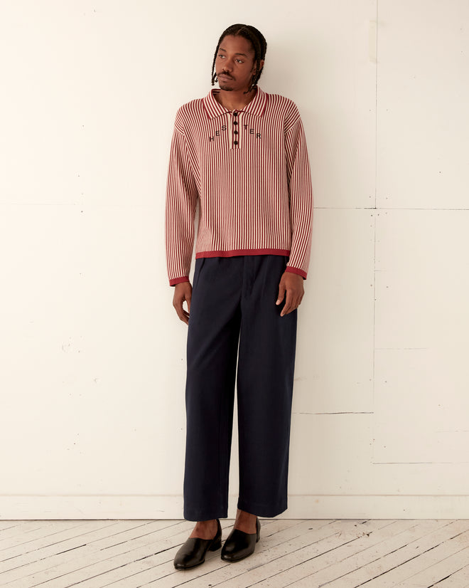 Hester Street Polo - Red/Cream KNITWEAR BODE New York