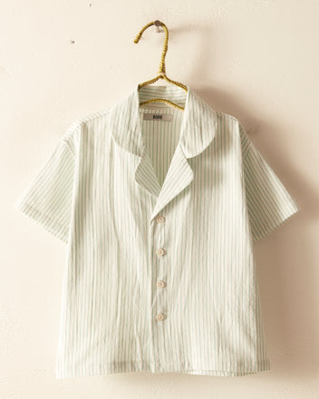 Jade Stripe Kids' Shirt OOAK BABY BODE New York