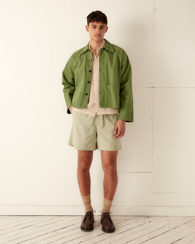 Zig-Zag Hem Shorts - Mint SHORTS BODE New York