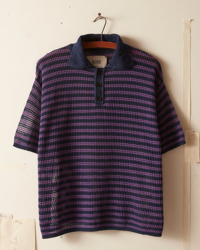 Lattice Polo - Duotone Stripe KNITWEAR BODE New York