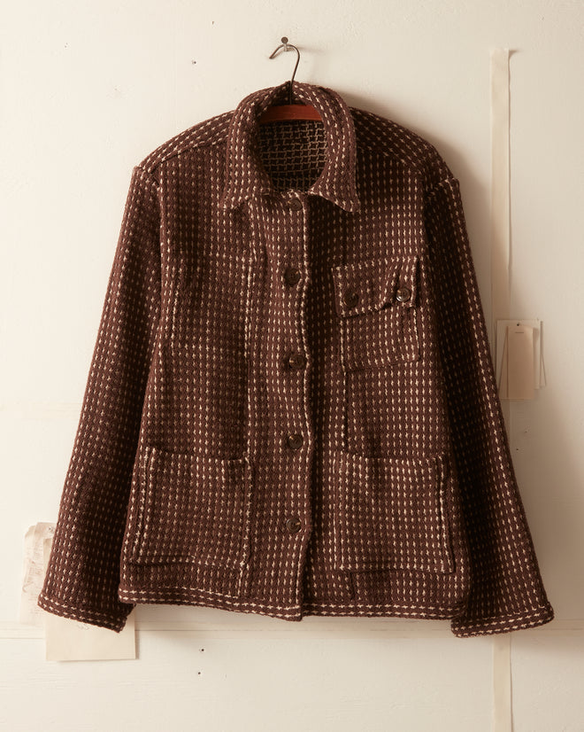 Reversible Duo Waffle Jacket - Brown SHIRT BODE New York