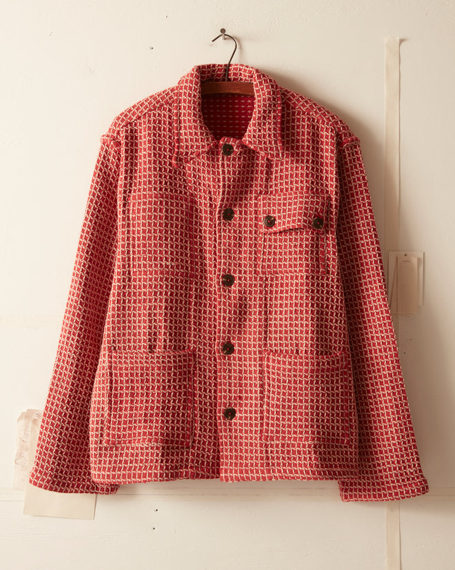 Reversible Duo Waffle Jacket - Red