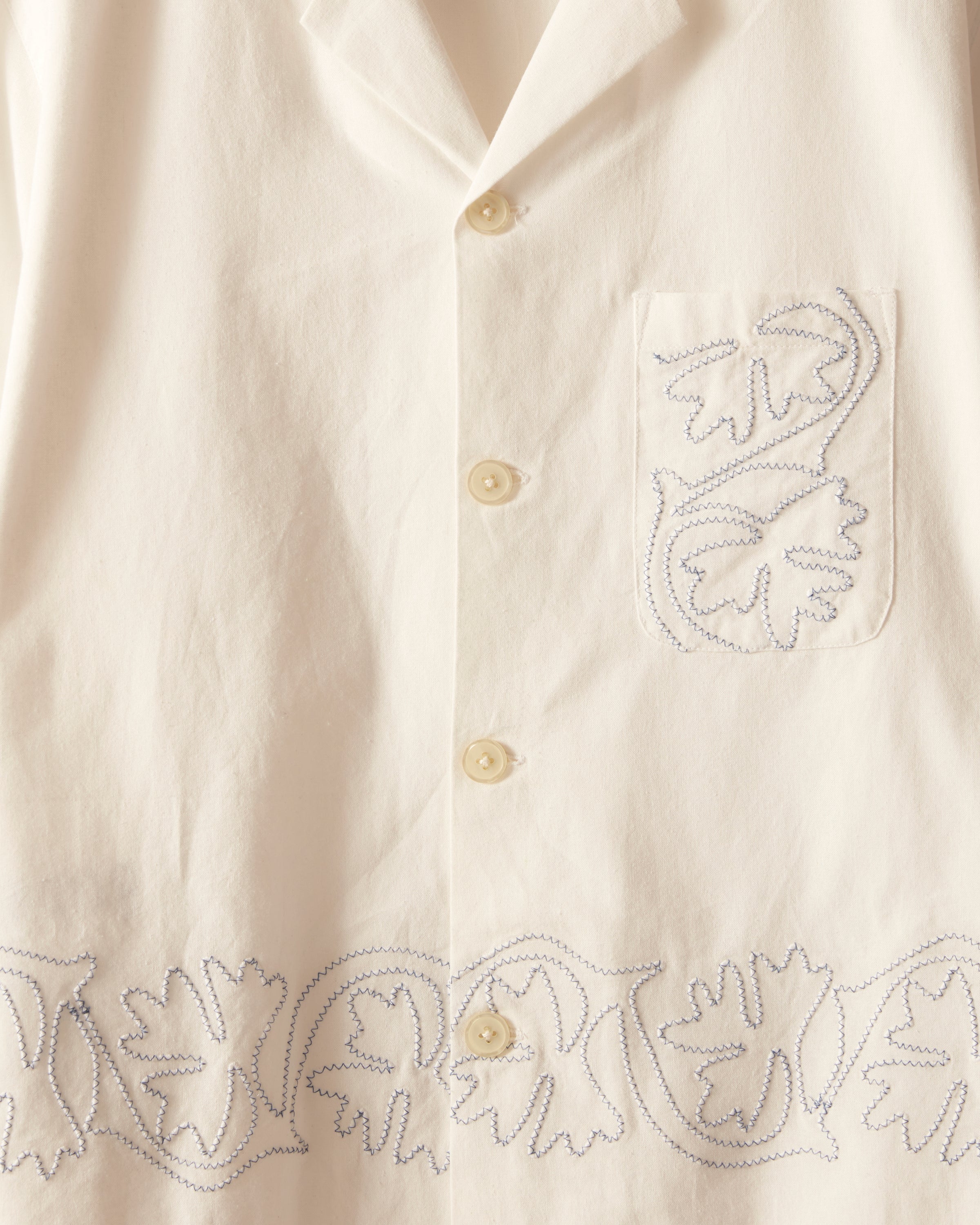 Zig-Zag Couching Short Sleeve Shirt – BODE