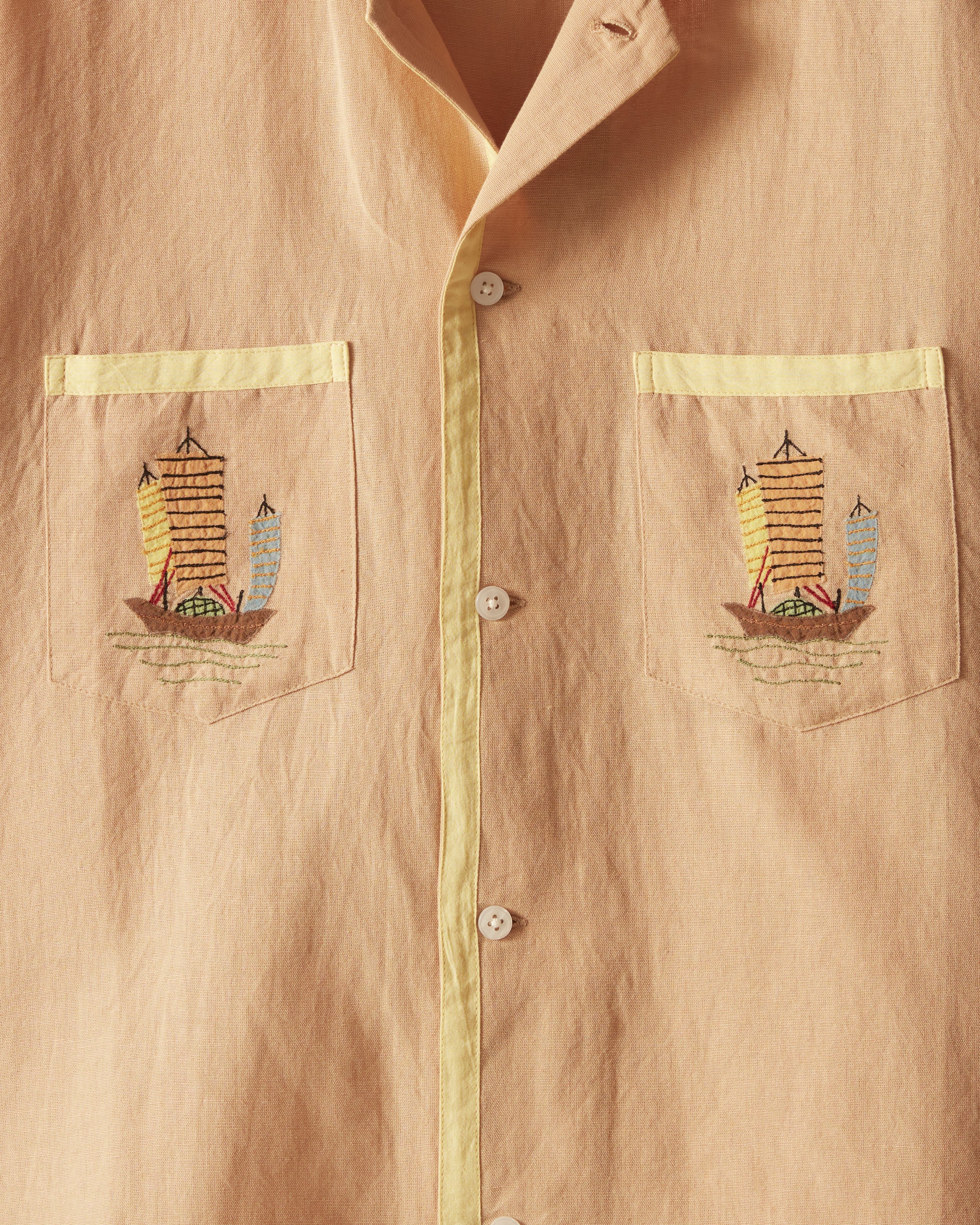 Ship Appliqué Short Sleeve Shirt – BODE