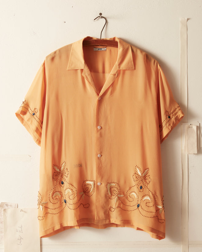 Beaded Cantaloupe Short Sleeve Shirt