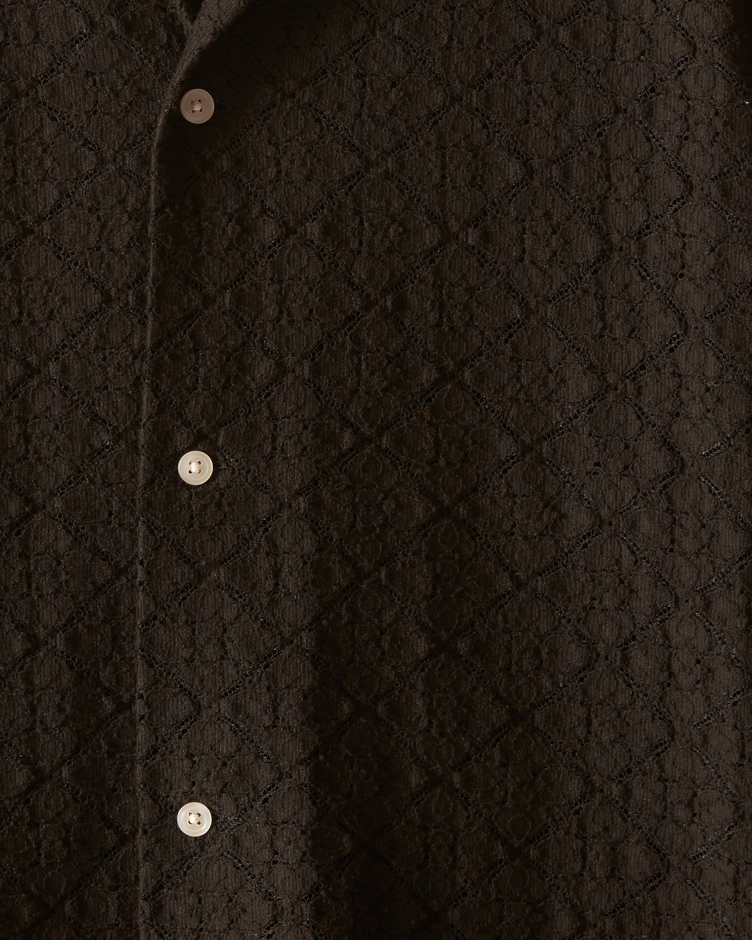 Tile Lace Short Sleeve Shirt - Black – BODE