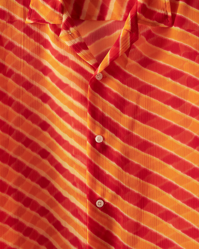 Orange Slant Stripe Shirt