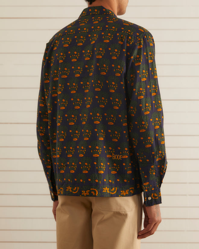 Trellis Block Print Long Sleeve Shirt SHIRTS BODE New York