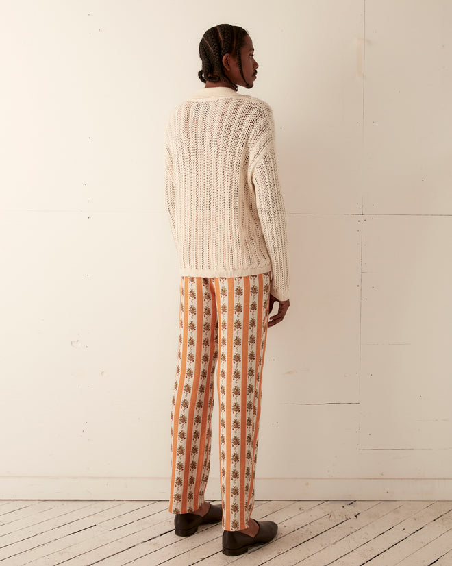Pointelle Polo Long Sleeve - Cream KNITWEAR BODE New York