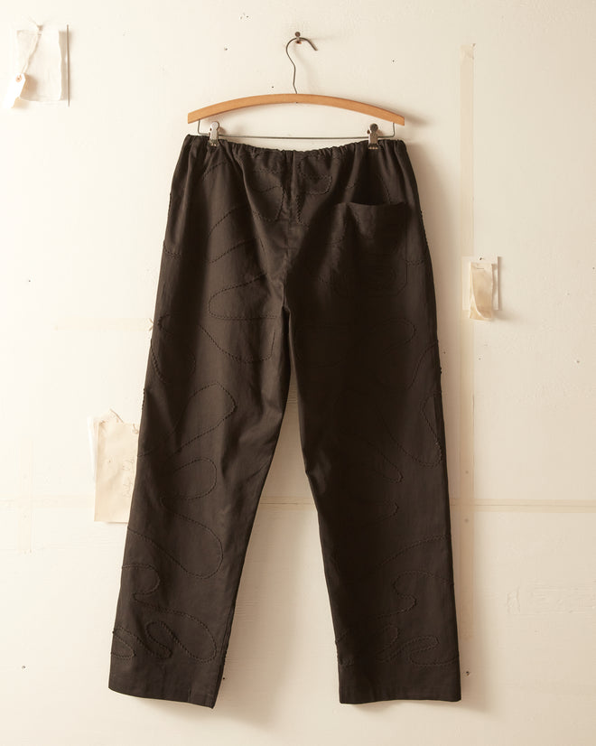 Rickrack Pajama Pants - Black TROUSERS BODE New York
