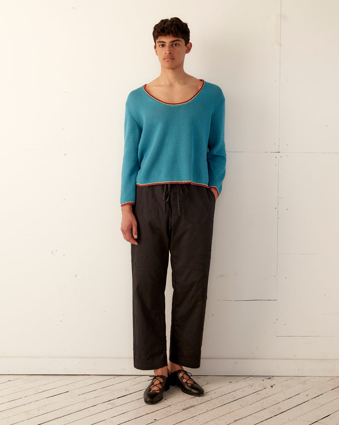 Rickrack Pajama Pants - Black TROUSERS BODE New York