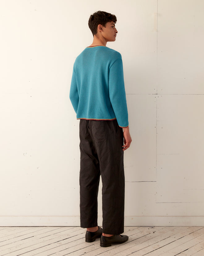 Rickrack Pajama Pants - Black TROUSERS BODE New York