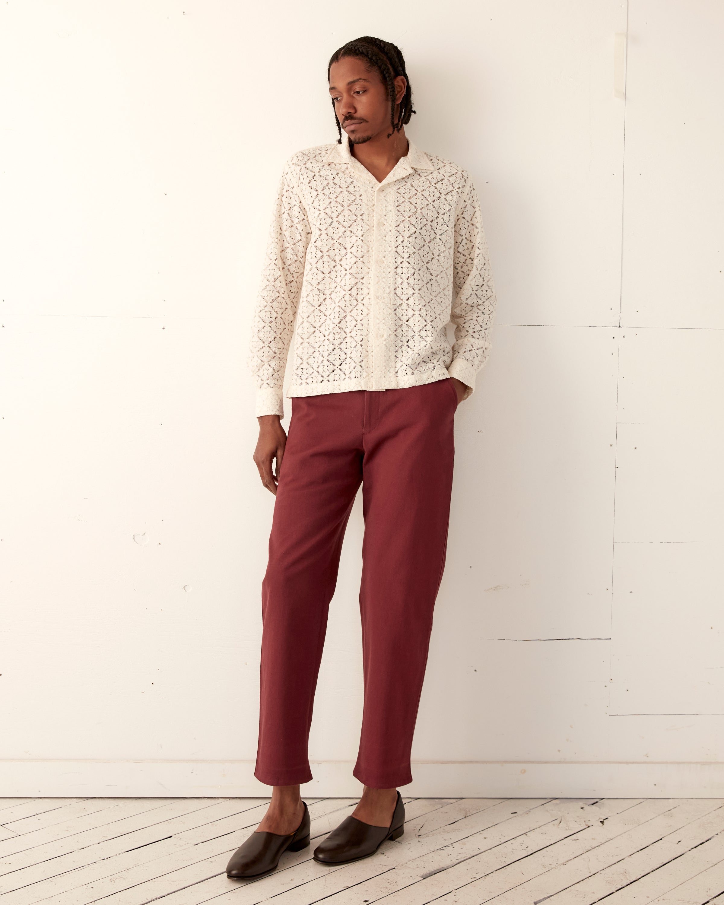 Tile Lace Long Sleeve Shirt - Ecru – BODE