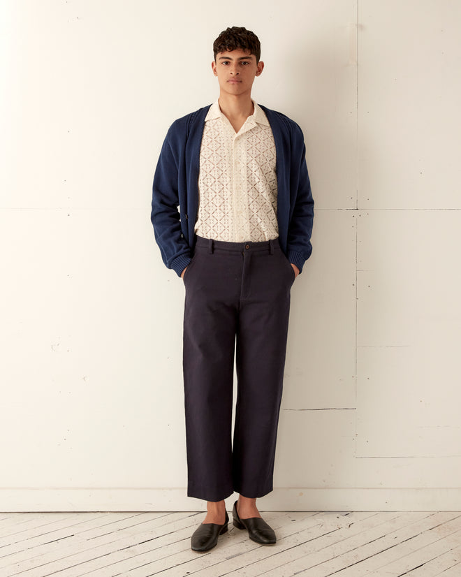 Tile Lace Short Sleeve Shirt - Ecru SHIRT BODE New York