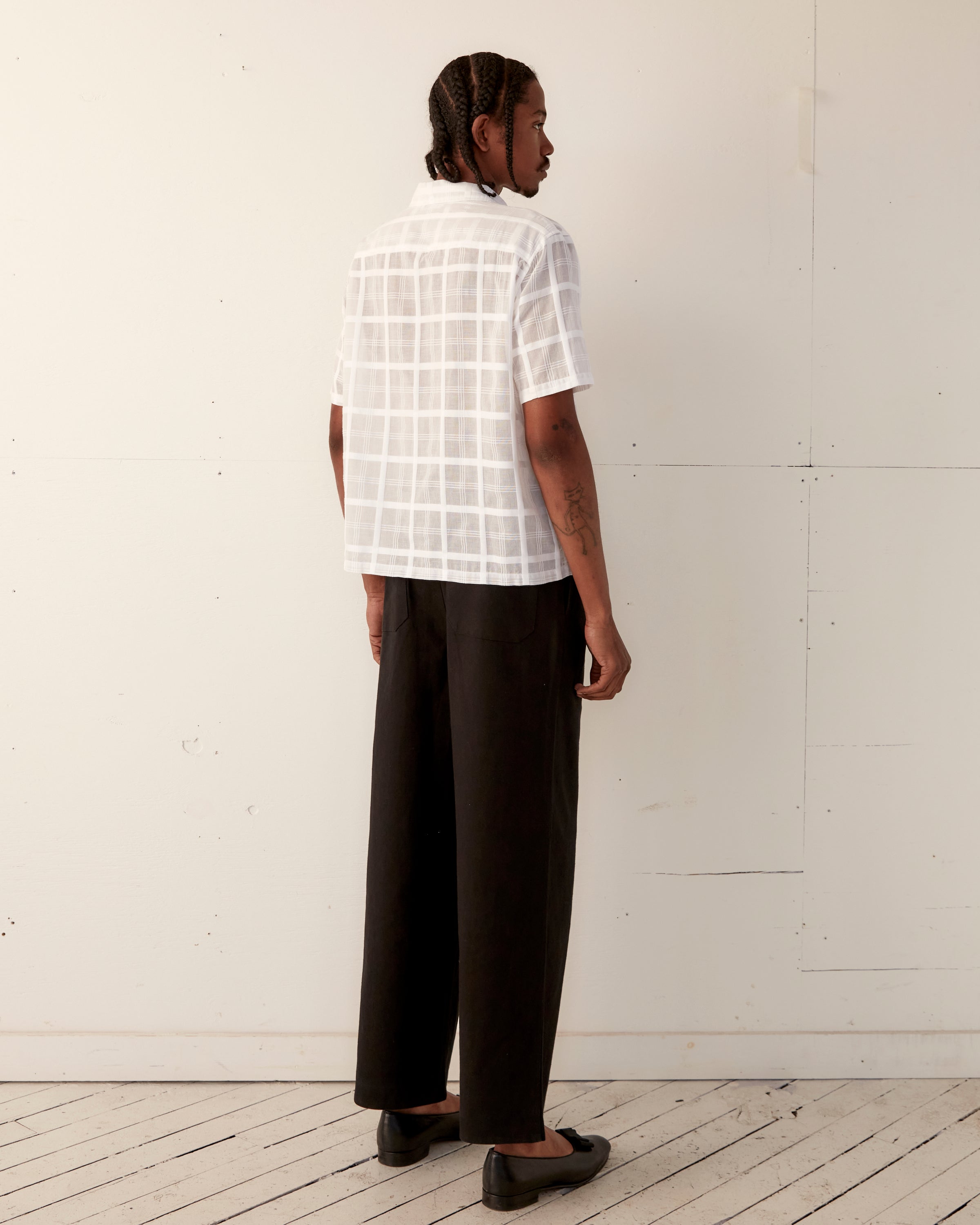 Tonal Plaid Short Sleeve Shirt – BODE