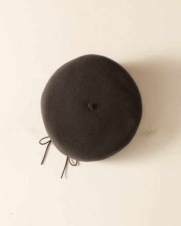 Twisted Piping Beret - Charcoal