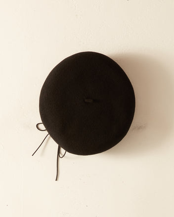 Twisted Piping Beret - Black