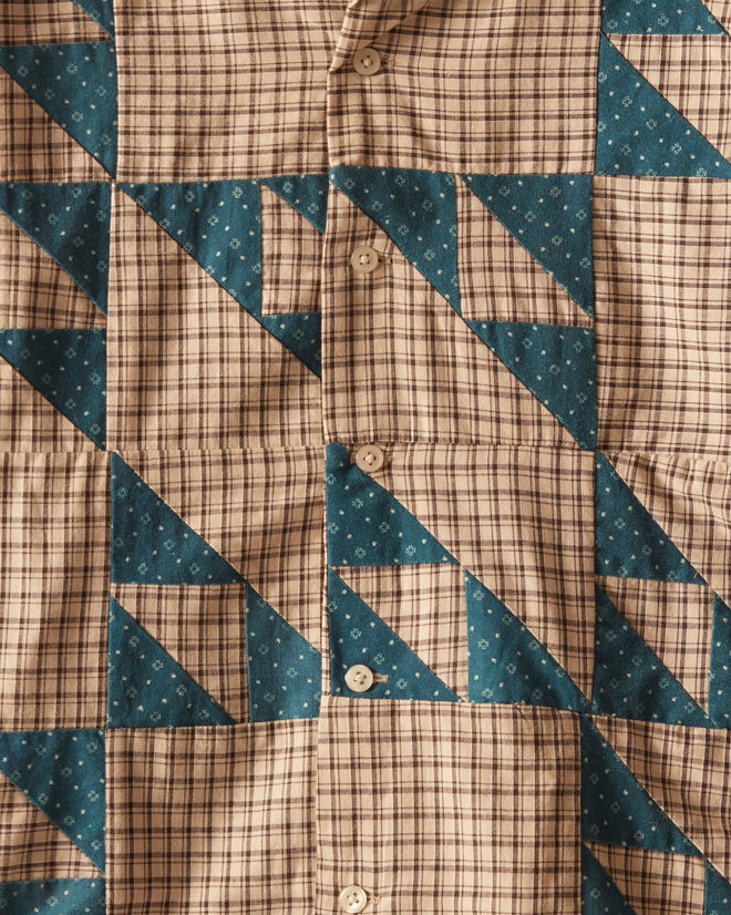 Wandering Lover Quilt Long Sleeve Shirt - Blue SHIRTS BODE New York